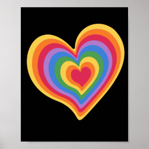 Rainbow heart. Pride gay love Poster