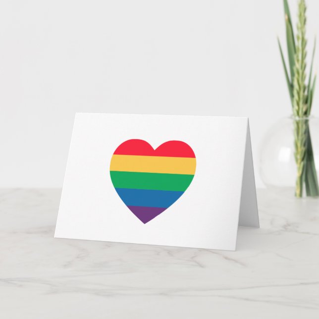 Rainbow Heart Pride Greeting Card - Blank Inside (Front)