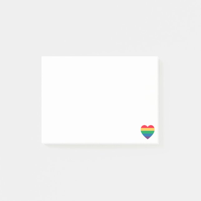 Rainbow Heart Pride Post-it Notes (Front)