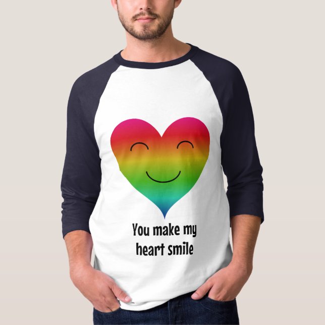 rainbow heart smile T-Shirt (Front)