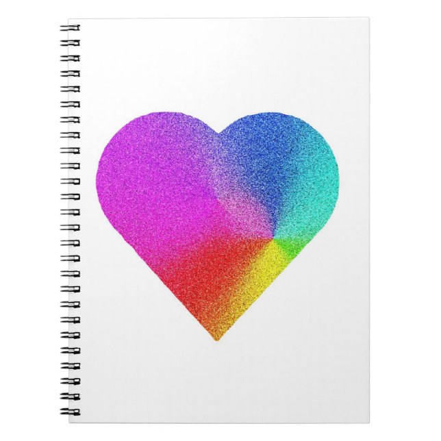 Rainbow Heart Spiral Notebook (Front)