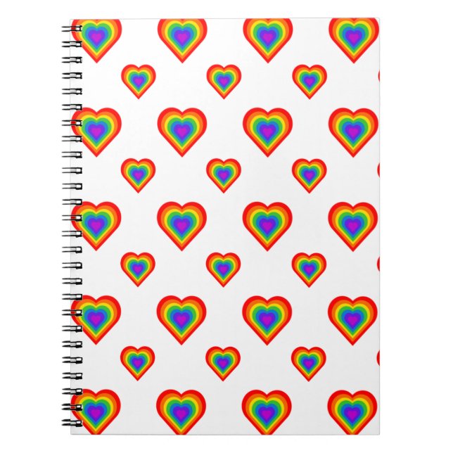 Rainbow Heart Spiral Notebook (Front)