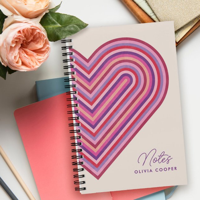 Rainbow Heart Spiral Notebook - Plum (Creator Uploaded)