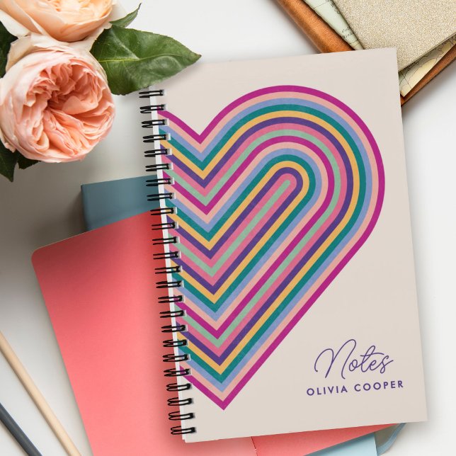 Rainbow Heart Spiral Notebook - Purple (Creator Uploaded)