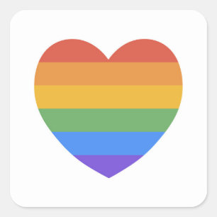 Rainbow Heart Square Sticker