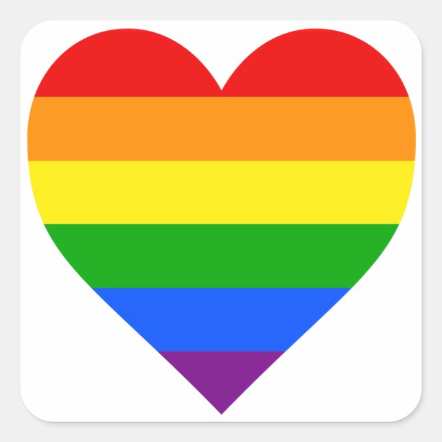 "RAINBOW HEART" SQUARE STICKER (Front)
