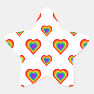 Rainbow Heart Star Sticker