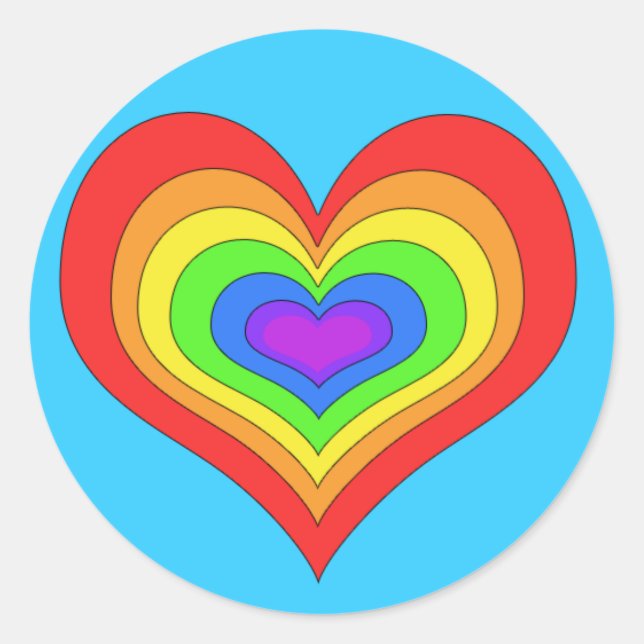Rainbow Heart Sticker (Front)