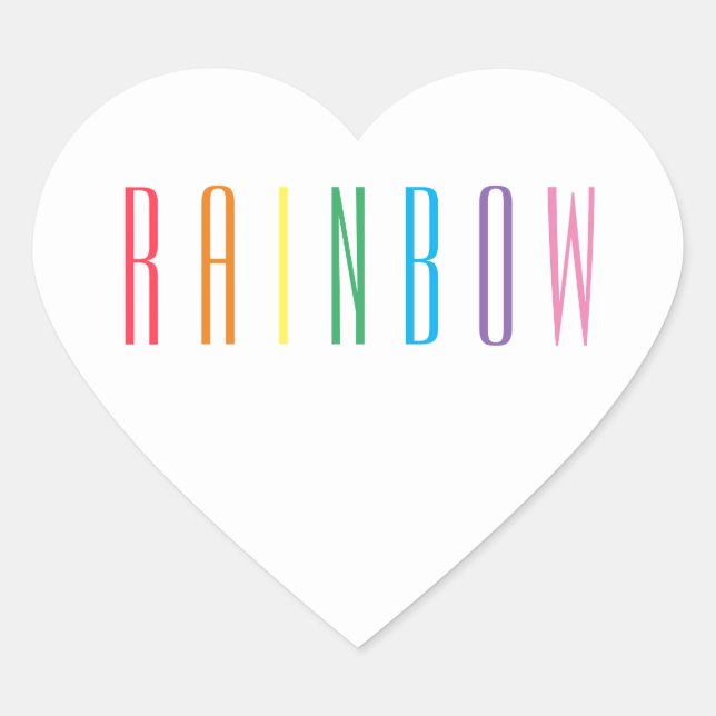 RAINBOW Heart Stickers (Front)