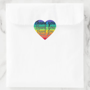 Rainbow heart THANK YOU Sticker