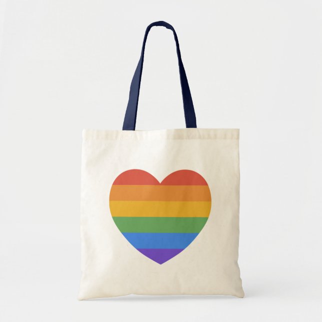 Rainbow Heart Tote Bag (Front)