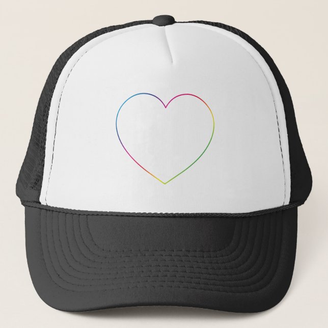 Rainbow heart trucker hat (Front)