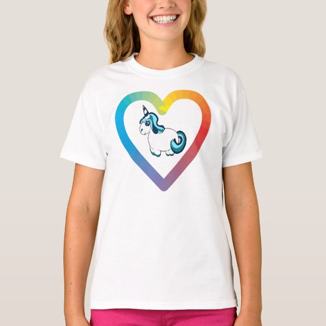 Rainbow heart unicorn baby T-Shirt (Front)