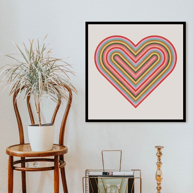 Rainbow Heart Valentine's Day Poster - Pink (Creator Uploaded)