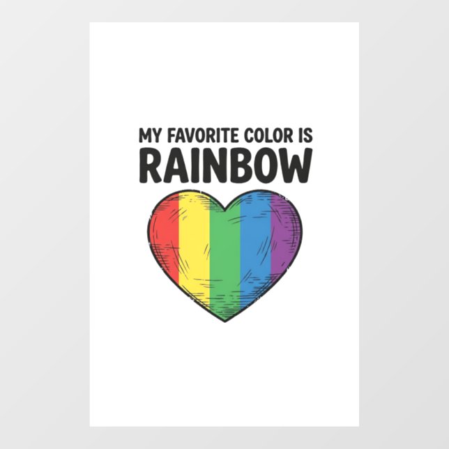 Rainbow Heart Vintage Engraving Favourite Colour S (Sheet)