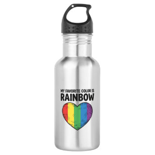 Rainbow Heart Vintage Engraving Favourite Colour S 532 Ml Water Bottle