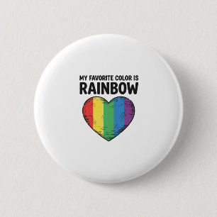 Rainbow Heart Vintage Engraving Favourite Colour S 6 Cm Round Badge