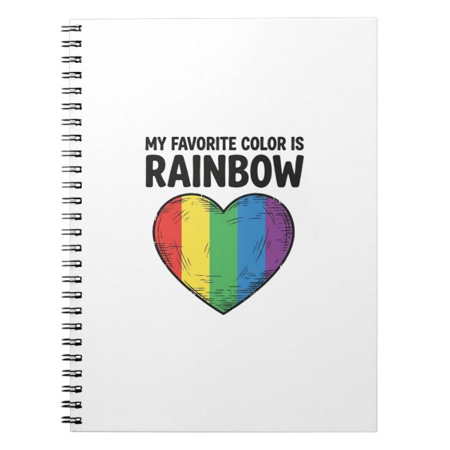 Rainbow Heart Vintage Engraving Favourite Colour S Notebook (Front)