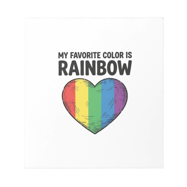 Rainbow Heart Vintage Engraving Favourite Colour S Notepad (Front)