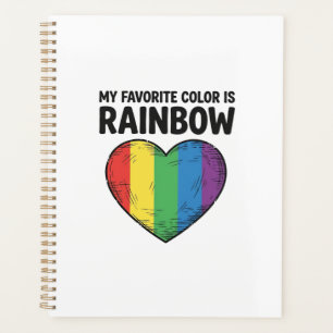 Rainbow Heart Vintage Engraving Favourite Colour S Planner