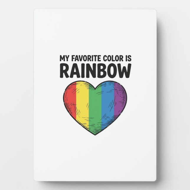 Rainbow Heart Vintage Engraving Favourite Colour S Plaque (Front)