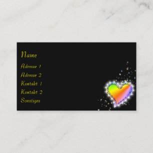 Rainbow Heart with Stars Business Card