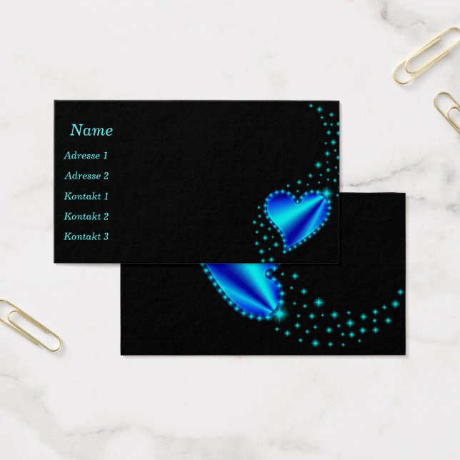 Rainbow Heart with Stars Business Cards (Office)