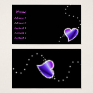 Rainbow Heart with Stars Business Cards