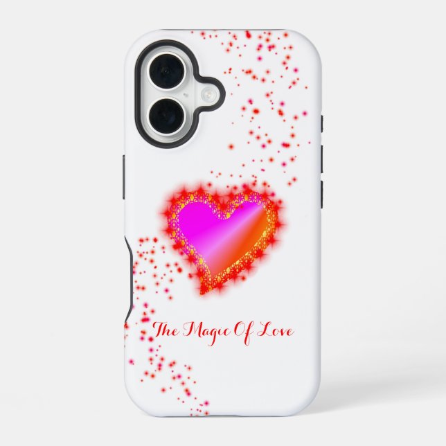 Rainbow Heart with Stars , The Magic Of Love iPhone 16 Case (Back)