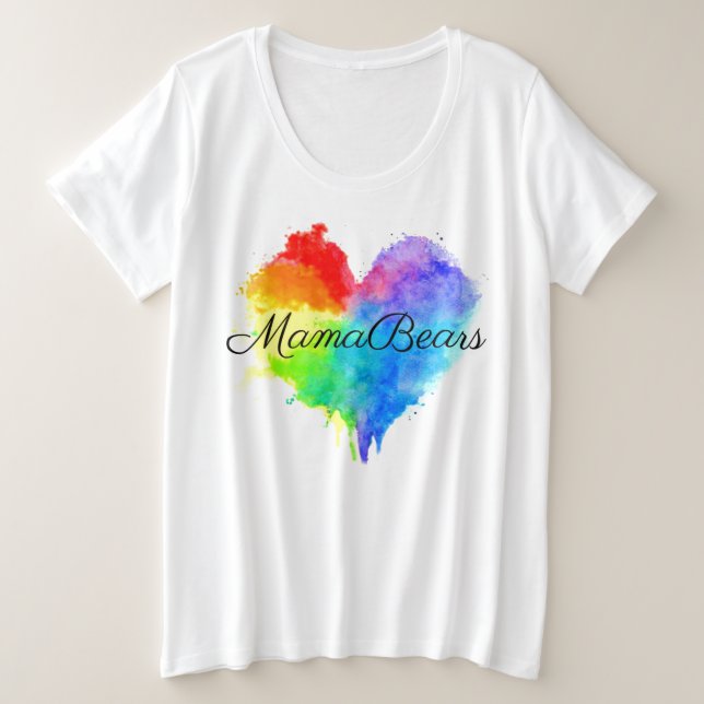 Rainbow Heart Women's Plus Shirt (Design Front)