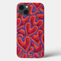 Rainbow Hearts 3D Inflated Puffy IPhone Case