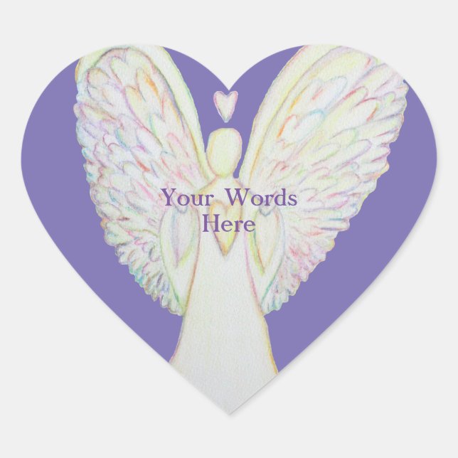 Rainbow Hearts Angel Art Custom Decal Stickers (Front)
