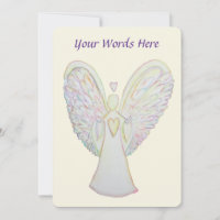 Rainbow Hearts Angel Art Custom Invitations
