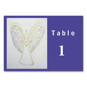 Rainbow Hearts Angel Custom Table Cards