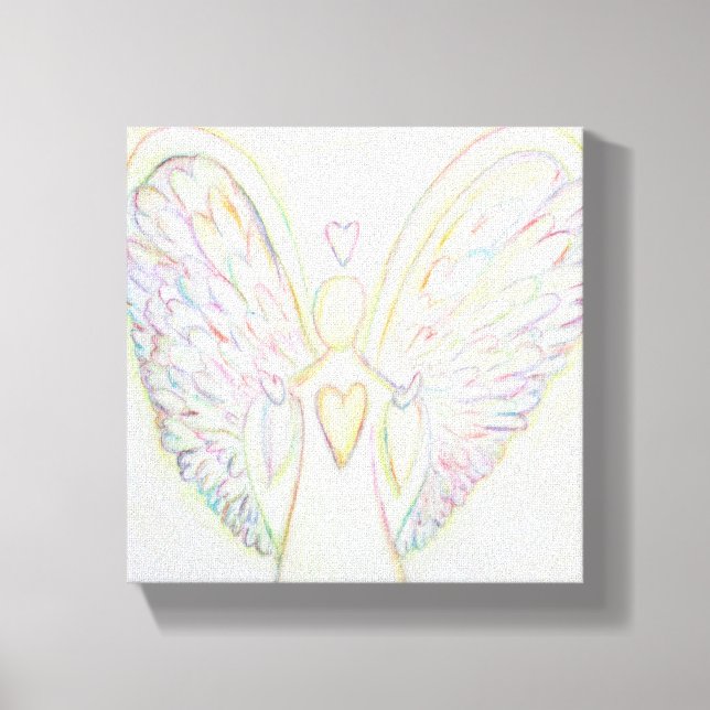 Rainbow Hearts Angel Painting Wrapped Canvas Art (Front)