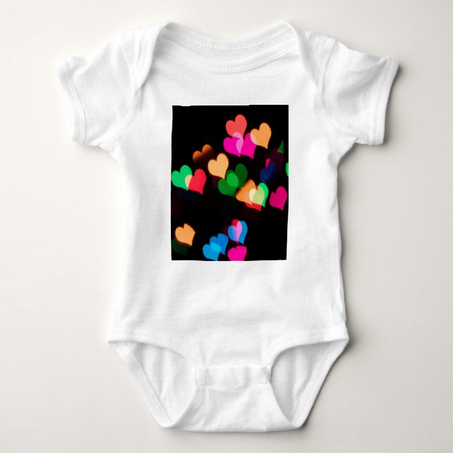 rainbow hearts baby bodysuit (Front)