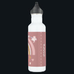 Rainbow Hearts Believe in Unicorns Personalised 710 Ml Water Bottle<br><div class="desc">Whimsical modern rainbow and hearts art with unicorn prancing over the rainbow with "I Believe" quote above.</div>