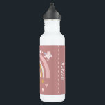Rainbow Hearts Believe in Unicorns Personalised 710 Ml Water Bottle<br><div class="desc">Whimsical modern rainbow and hearts art with unicorn prancing over the rainbow with "I Believe" quote above.</div>