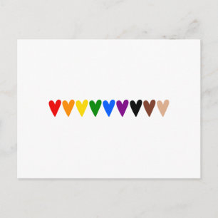 Rainbow hearts, black lives matter postcard