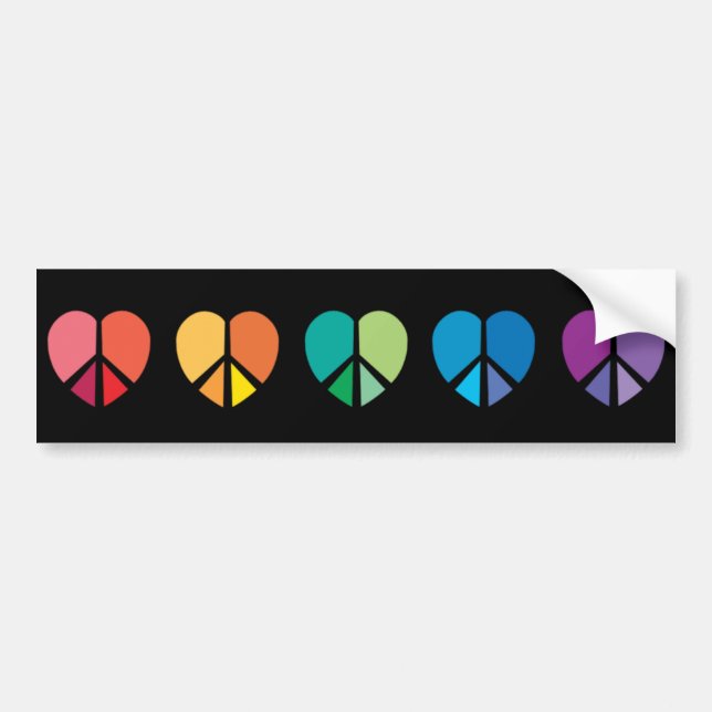 Rainbow HEARTS Bumper sticker (Front)