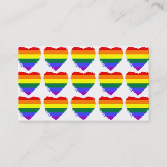 Rainbow hearts business card (Front)