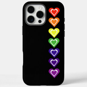 Rainbow hearts iPhone 16 pro max case