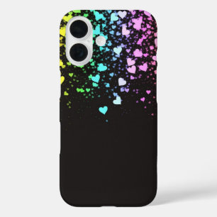 rainbow hearts iPhone 16 case