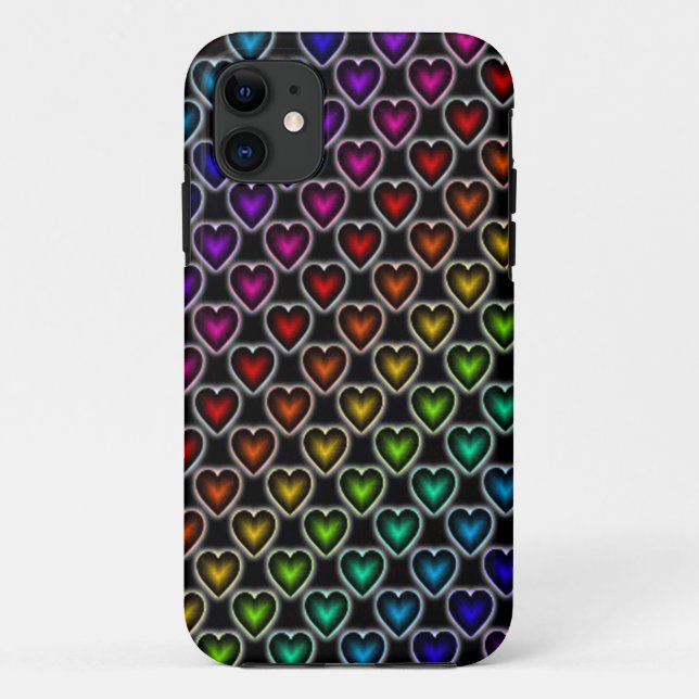 Rainbow Hearts Case-Mate iPhone Case (Back)