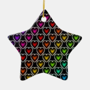 Rainbow Hearts Ceramic Tree Decoration