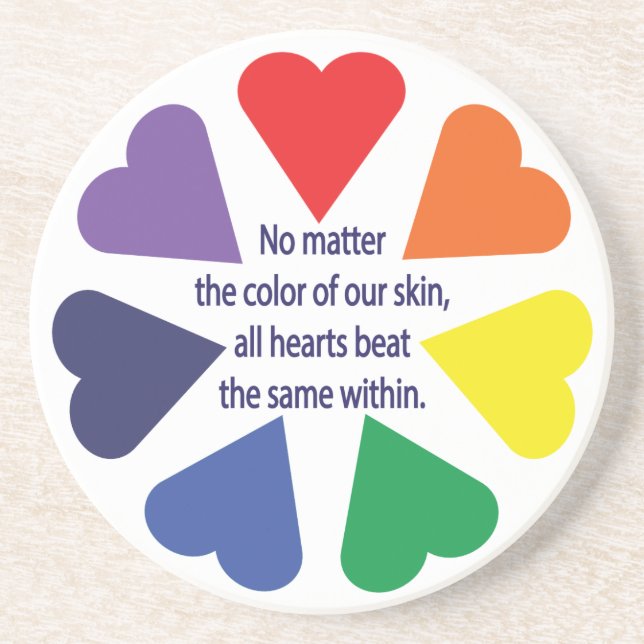 Rainbow Hearts Coaster (Front)