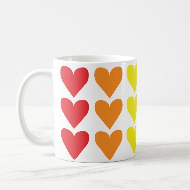 Rainbow Hearts Coffee Mug (Left)