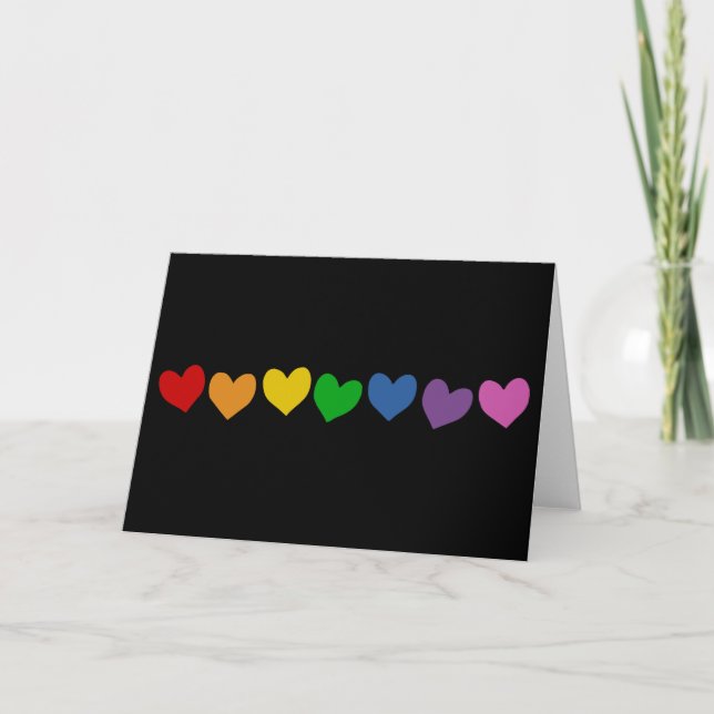 RAINBOW HEARTS COMING OUT CARD LGBTQ2 PRIDE (Front)