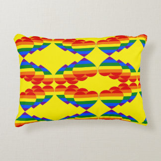 Rainbow Hearts Decorative Cushion