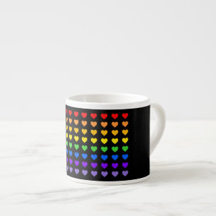 Rainbow Hearts Espresso Cup